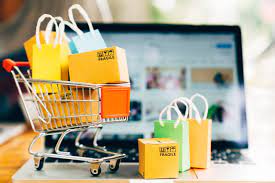 Online shopping cart with products, showing 7.5 million USA online shoppers email database